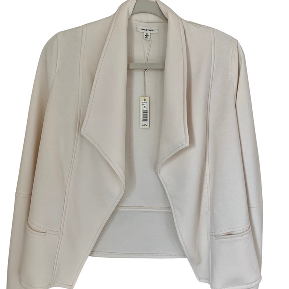 Max Studio Jackets & Blazers - Max Studio Women's Ivory Cozy Knit Blazer Spring Summer Travel Sz Small NWT!